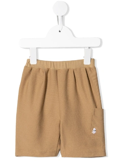 Familiar Babies' Embroidered Straight-leg Trousers In Brown