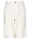 Khaite Mitch Denim Shorts In Ivory
