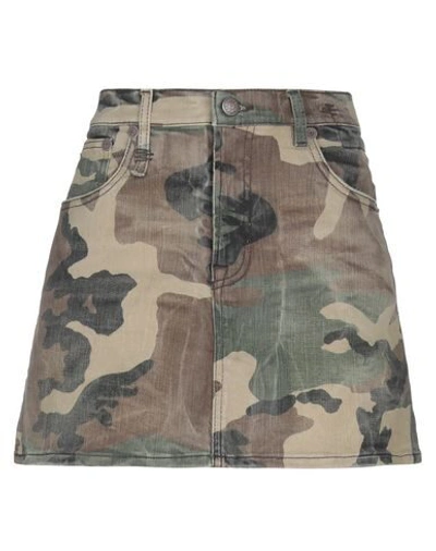 R13 Denim Skirts In Khaki