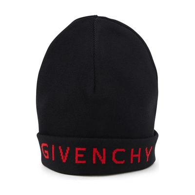 Givenchy Logo Beanie In Black