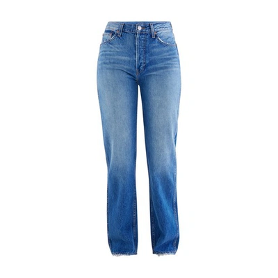 Re/done High Rise Loose Jeans In Vintage Indigo