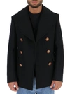 GIVENCHY GIVENCHY DOUBLE BREASTED BLAZON BUTTON PEACOAT