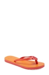 Tory Burch Minnie Leather-trimmed Flip Flops In Bright Sambatory Orange Multi