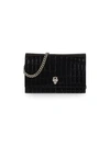 Alexander Mcqueen Medium Black Crocodile-effect Leather Cross-body Bag