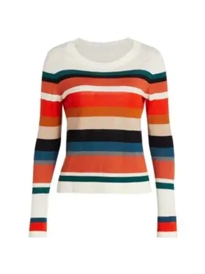 Akris Punto Mulicolor Striped Long Sleeve Sweater In Multi