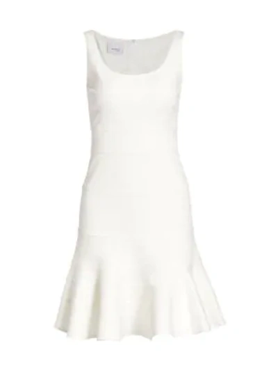 Akris Punto Tiered Godet Sleeveless Jersey Dress In Cream