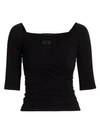 ATM ANTHONY THOMAS MELILLO Crossover Elbow-Sleeve Top