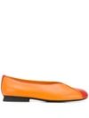 Camper Tws Contrast-panel Ballerina Shoes In Orange