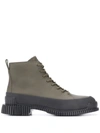 Camper Pix Combat Boot In Green