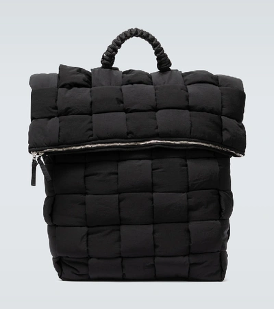 Bottega Veneta Medium Nylon Backpack With Knotted Top Handle In Black