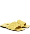 Bottega Veneta Yellow Intrecciato Padded Flat Sandals In Yellow