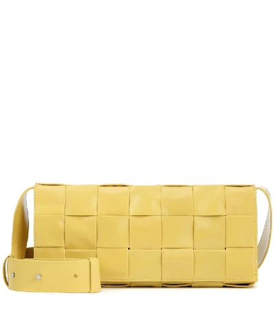 Bottega Veneta Stretch Cassette Leather Shoulder Bag In Yellow