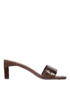 Senso Maisy I Croc-embossed Slide Sandals In Brown