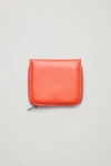 Cos Zipped Leather Wallet In Orange