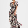 La Doublej Persephone Floral-print Silk Maxi Dress In Winter Rose
