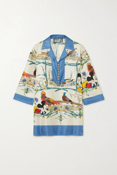 Gucci + Disney Printed Silk-twill Blouse In Multicolore