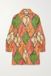 GUCCI Belted printed silk-twill shirt dress