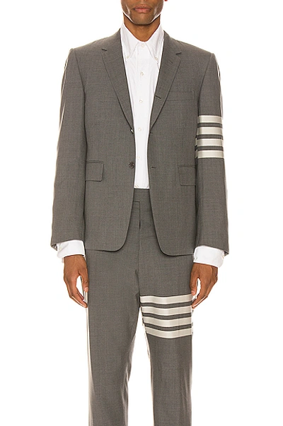 Thom Browne 4 Bar Engineered Suit Jacket In Medium Grey
