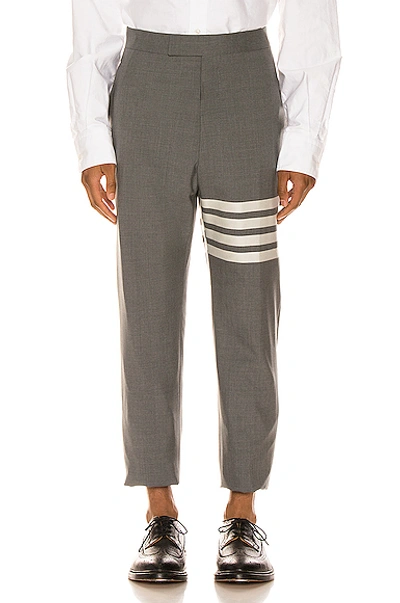 Thom Browne 4 Bar Backstrap Trouser Cropped In Grey