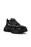 Balenciaga Triple S Logo-print Faux Leather Sneakers In Black