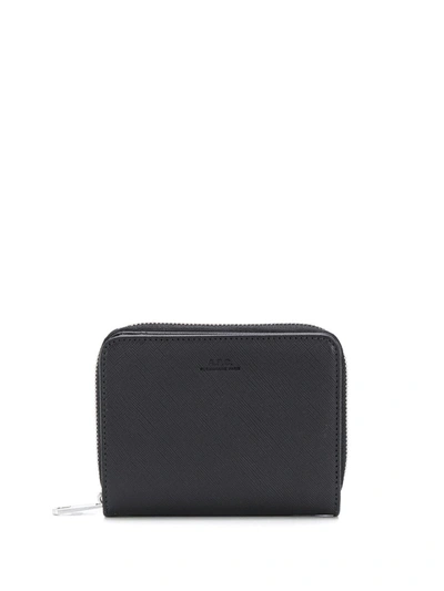 A.p.c. Debossed Logo Wallet In Black