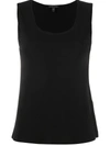 Eileen Fisher Organic Cotton Jersey Crewneck Tank In Black