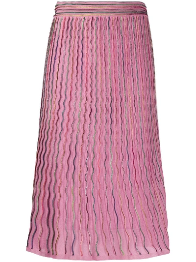 M Missoni Rainbow Trim Skirt In Pink