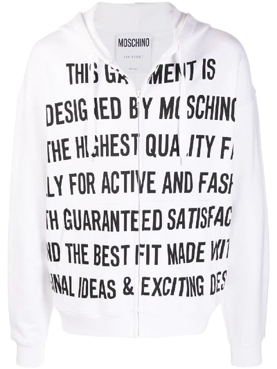 Moschino Sweatshirt With Zip In White