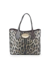 ROBERTO CAVALLI LEOPARD LEATHER TOTE,0400012732642