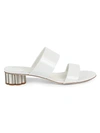 FERRAGAMO BELLUNO PATENT LEATHER SLIDES,0400012753097