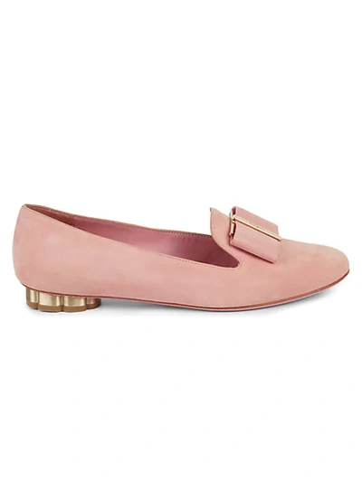 Ferragamo Sargo Suede Loafers In Carnation