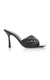 Bottega Veneta 90mm Padded Quilted Leather Sandals In Black