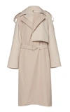 BOTTEGA VENETA REMOVABLE SLEEVE CREPE TRENCH COAT,805013