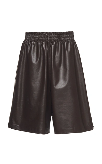 BOTTEGA VENETA LONG LEATHER SHORTS,805022