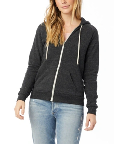 Alternative Apparel Adrian Eco-fleece Women's Zip Hoodie In Black