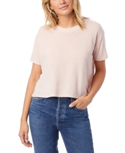 Alternative Apparel Headliner Vintage-like Women's Jersey Cropped T-shirt In Blush