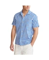 Polo Ralph Lauren Men's Short-sleeve Gingham Beach Poplin Camp Shirt In Blue