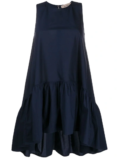 Blanca Vita Sleeveless Mini Ruched Dress In Blue