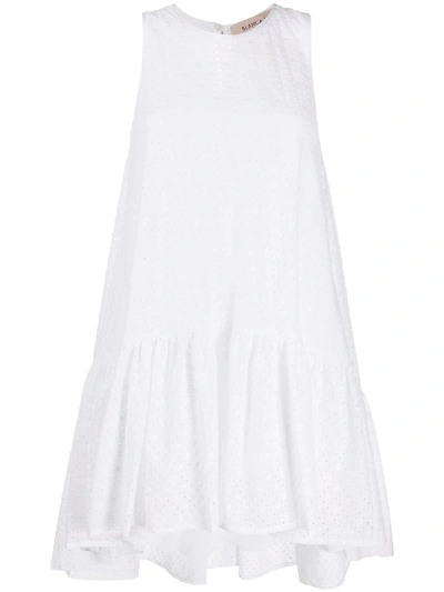 Blanca Vita Sleeveless Ruched Mini Dress In White