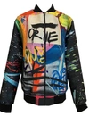 MAXJENNY "LOVE OR DIE" COLORAMA BOMBERJACKET OVERSIZED SIZE, BLACK GRAFITT