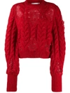 STELLA MCCARTNEY LADDERED CABLE-KNIT JUMPER
