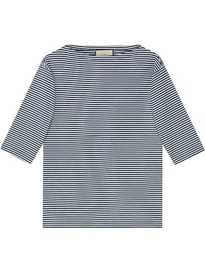Gucci Striped Long-sleeve T-shirt In Blue