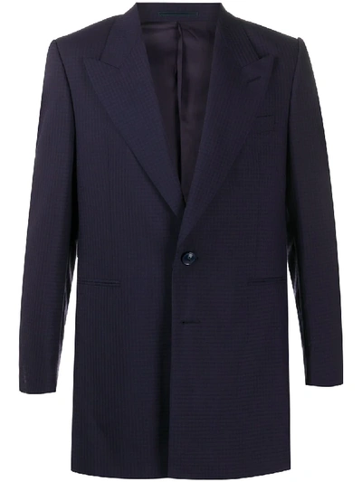 Martine Rose Checked Single Breasted Blazer In Blue