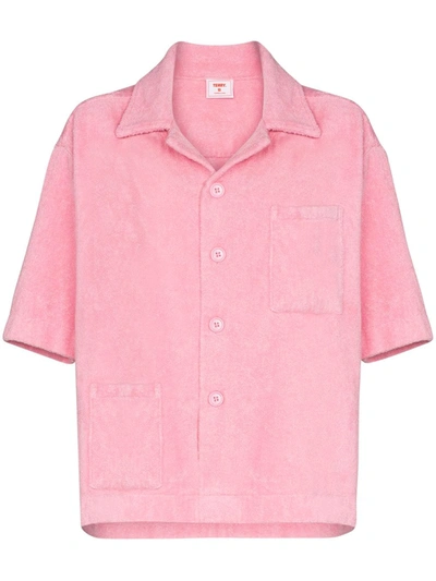 All Things Mochi 毛巾布直筒衬衫 In Pink
