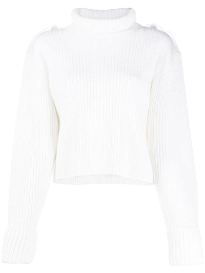 Helmut Lang Turtle Neck Military Jumper In Neutrals