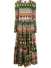 LA DOUBLEJ ABSTRACT PRINT FLARED DRESS