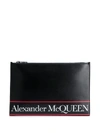 ALEXANDER MCQUEEN logo条纹手拿包