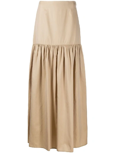 Federica Tosi Tiered Maxi Skirt In Neutrals
