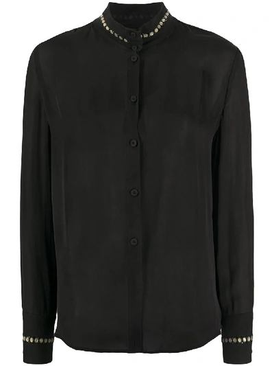 Pre-owned Giorgio Armani 1990s Stud Detailing Shirt In Black