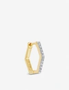 MISSOMA HEX 18 CT YELLOW GOLD-PLATED VERMEIL AND PAVÉ CRYSTAL HUGGIE EARRING,R03632817